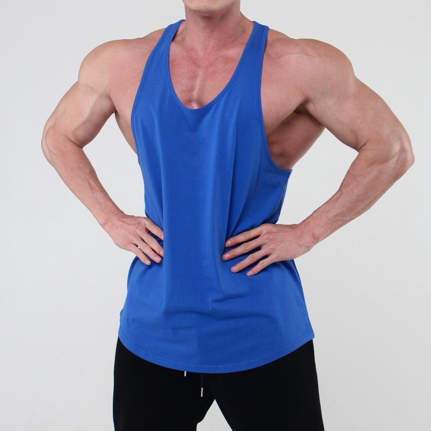 Herren Fitness Tanktop i åndbart bomuldsblandingsmaterial med racerback-snit Stilla