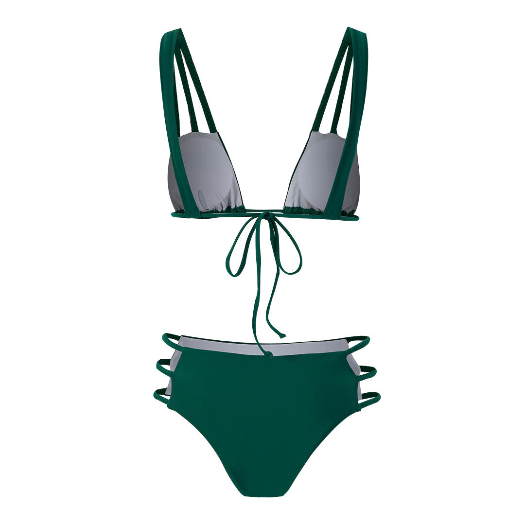 Dame bikini med trendy stropdesign og højt talje Stilla