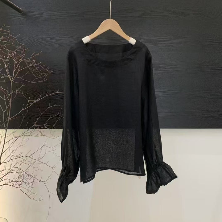 Femme Flowing Langærmet Bluse Stilla