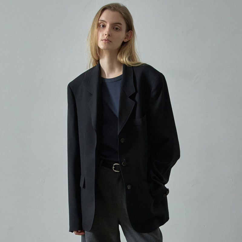 Dame Oversized Snit Blazer med Revers Stilla