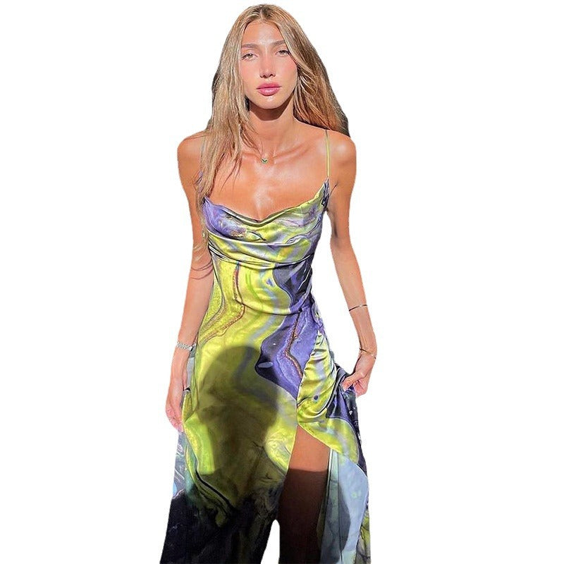 Dame Elegant Satin Nattøj Kjole Stilla