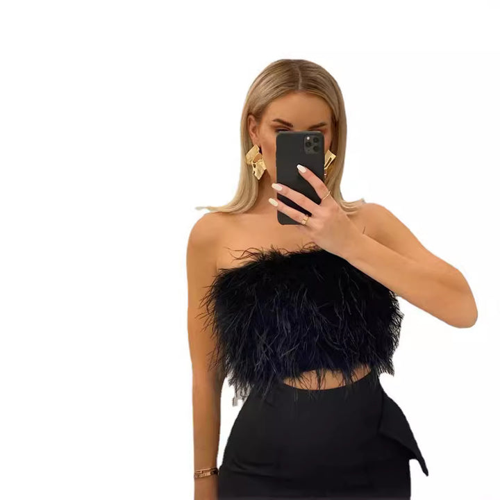 Damer hæklet top med feminin flæse og trendy design Skovae