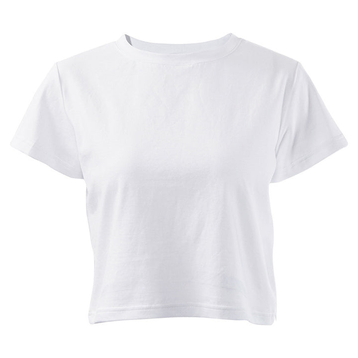 Dame Crop-Top i høj kvalitet bomuld med rund halsudskæring Stilla