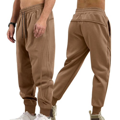 Herrer nan alsidig Sweat-joggingbukser med ergonomiske knæindlæg, elastisk komforttalje og skjulte lynlåslommer Skovae