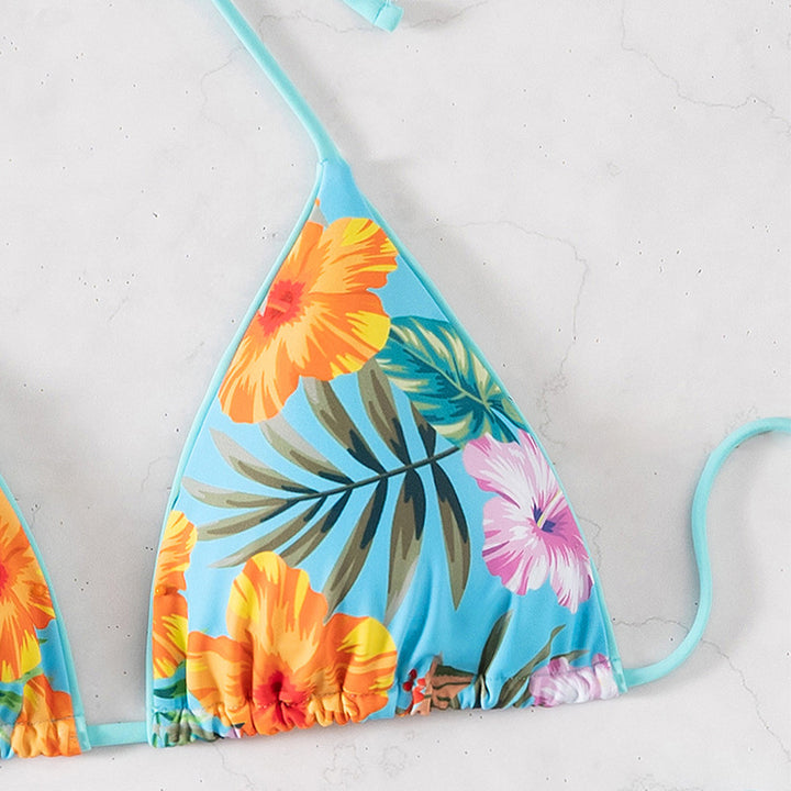 Damer bikini sæt med blomster mønster og justerbare stropper Skovae