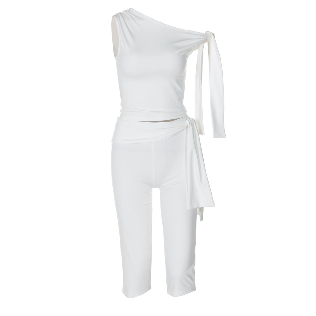 Dame Ensidig Jumpsuit med eksklusive Draperinger Skovae
