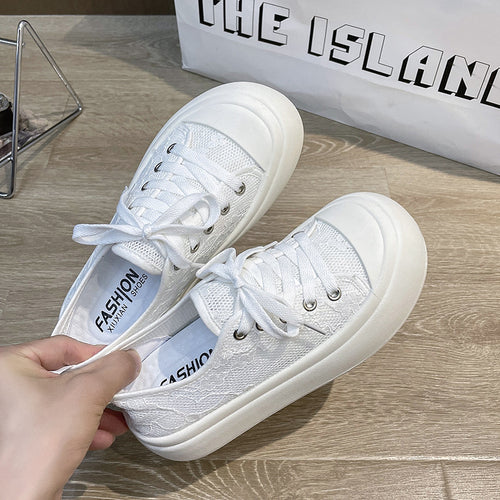 Dame Sneakers med åndbar overfladestruktur og farverig snøring Stilla
