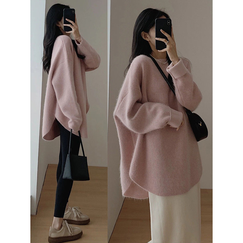 Dame hyggelig oversized sweater lavet af blødt strikmateriale med en afslappet pasform