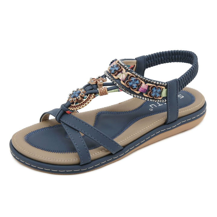 Dame mode T-strap sandaler med luksuriøs smykkeudsmykning Stilla
