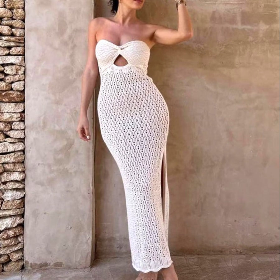 Dame Hæklet Maxi Cover-Up Kjole Stilla 1750753147