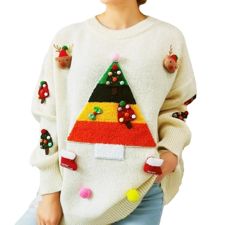 Dame julesweater med legendariske applikationer og høj komfort Stilla