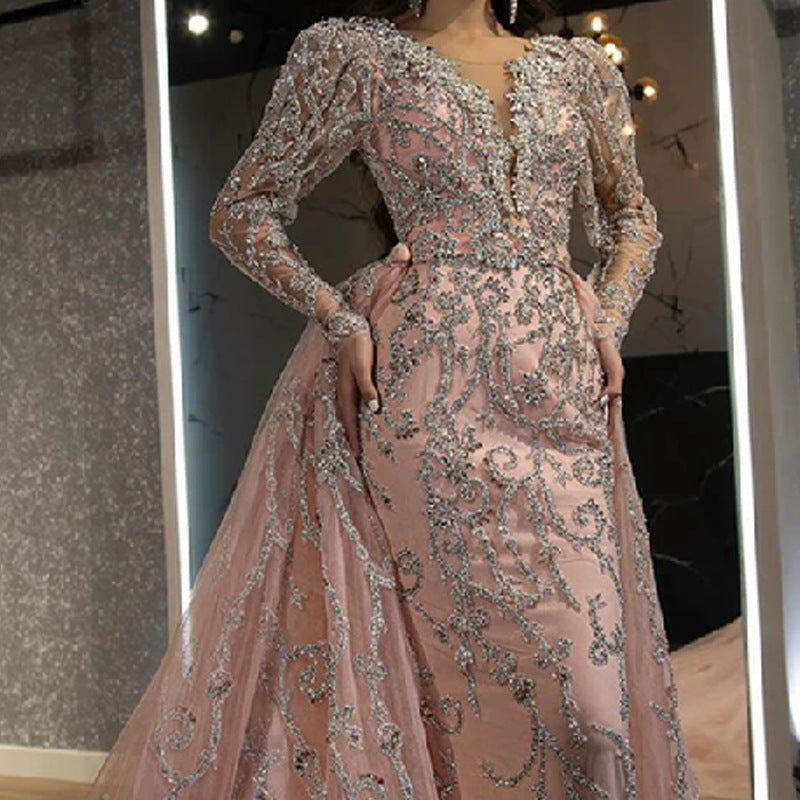 Dame Glamourøst Aftenkjole med detaljeret spidserik og glitrende detaljer Stilla