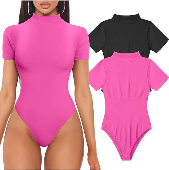 Dame Kortærmet Bodysuit med høj krave Skovae
