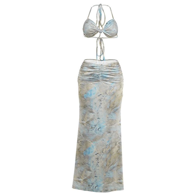 Dame Bikinikjole med draperinger og justerbare stropper Skovae