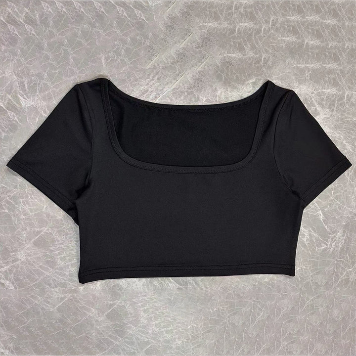 Kvinder Crop-Top med lange ærmer og U-bådsudskæring Stilla