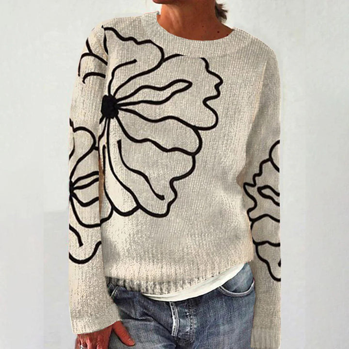 Dame hyggelig sweater med festligt motiv Stilla