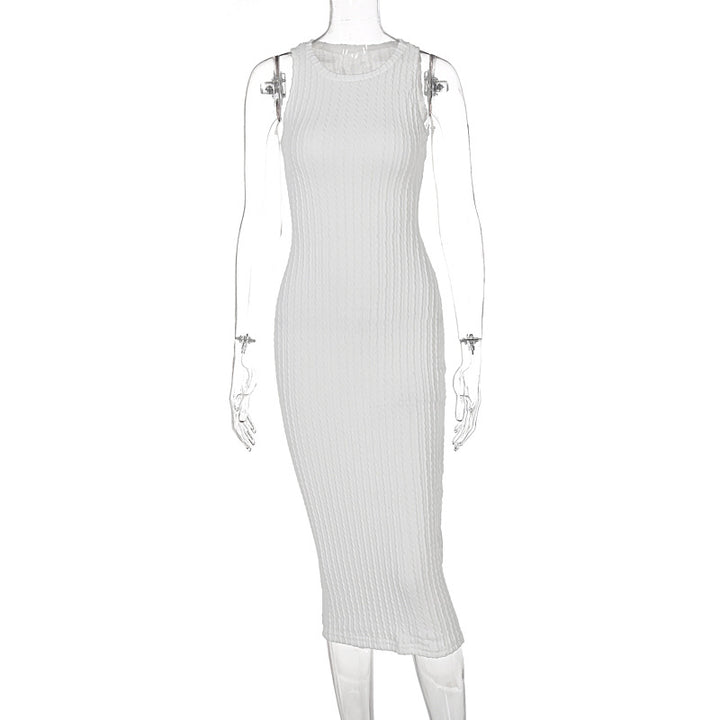 Dame Figurtilpasset Strikkjole med elegant ribdesign og smalt snit Stilla