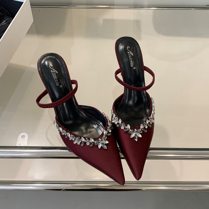 Dame Slingback Pumps med elegante strassdekorationer Stilla