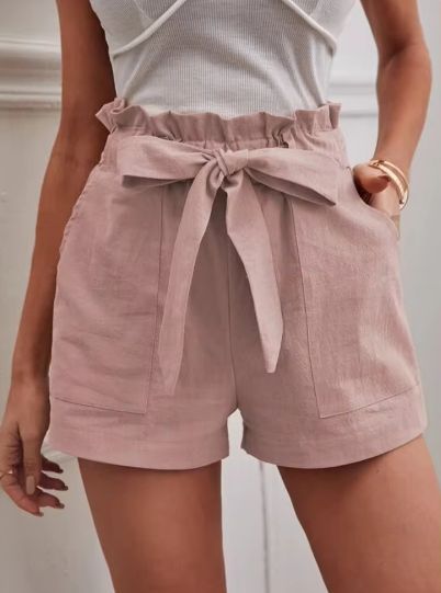 Dame Høj Talje Paperbag Shorts Stilla