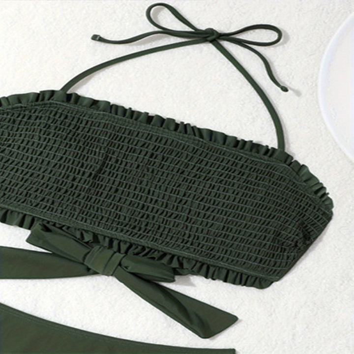 Damer Bandeau-Bikini med ruffle-detaljer og høj talje Skovae