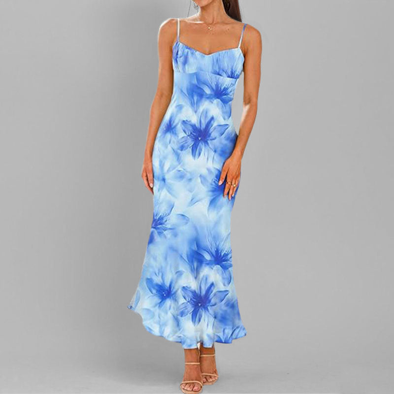 Damer Elegant Maxi Kjole med Finne Stropper og Legesyg Gradient Stilla