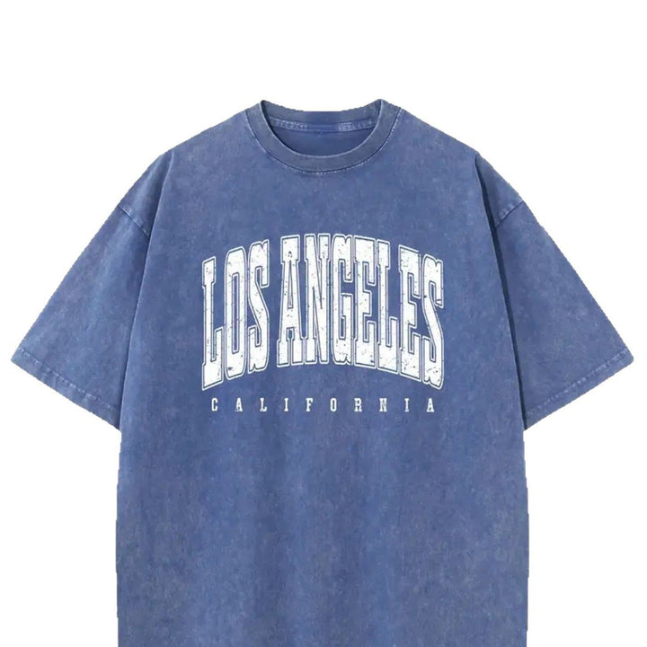 Dame Oversized T-shirt med Vintage Los Angeles Print og afslappet snit Stilla
