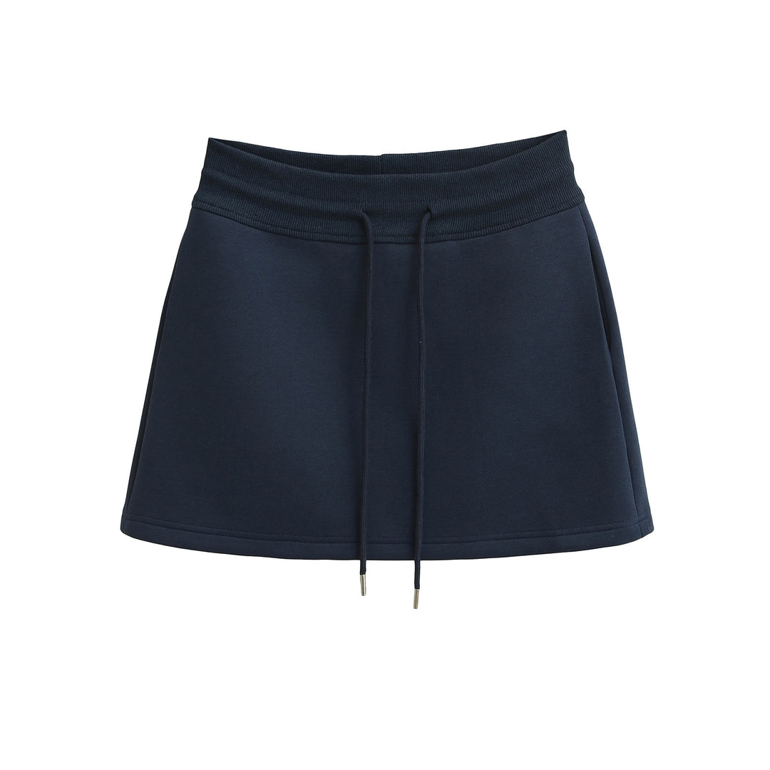 Dame Sporty Mini nederdel med elastisk linning og dekorativ snor Stilla