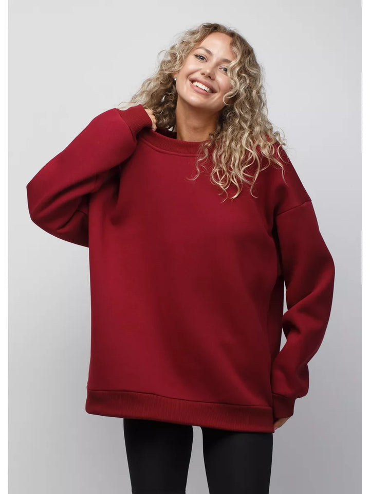 Kvinders hyggelige oversized sweatshirt med en løs pasform og komfortabelt indre for.