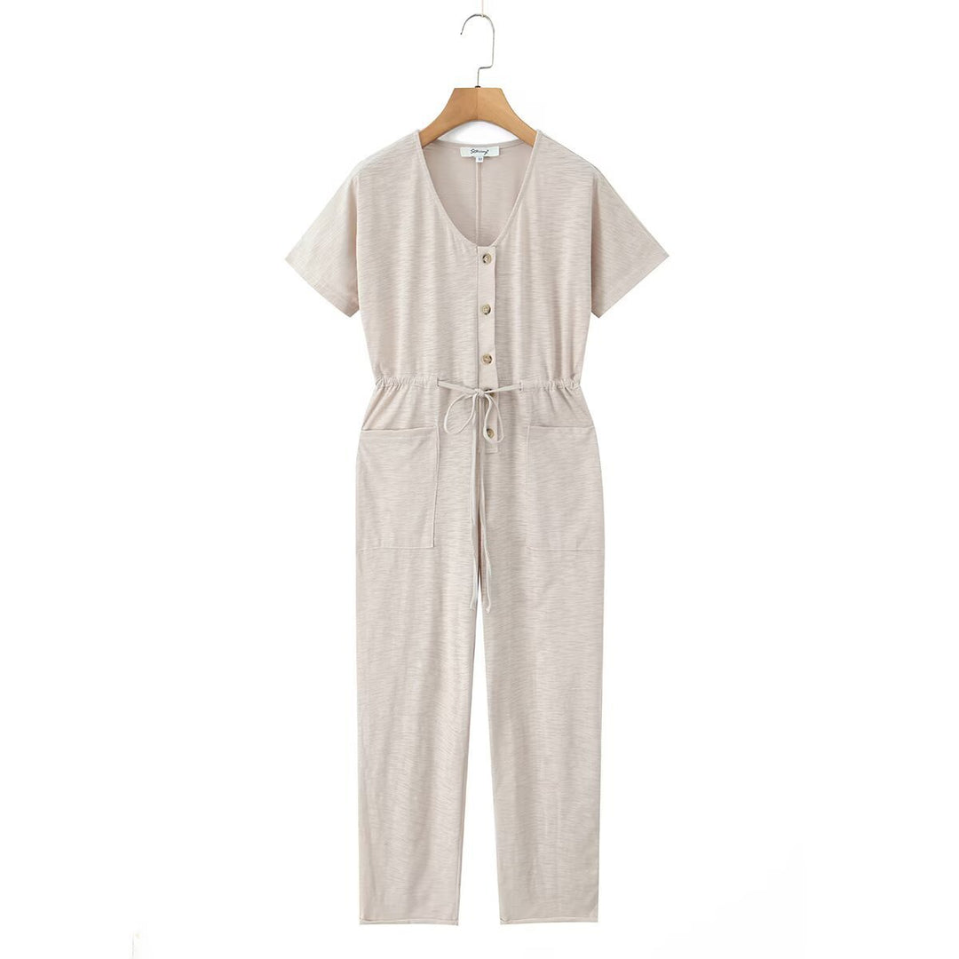Dame jumpsuit med taljejustering og praktiske lommer Skovae
