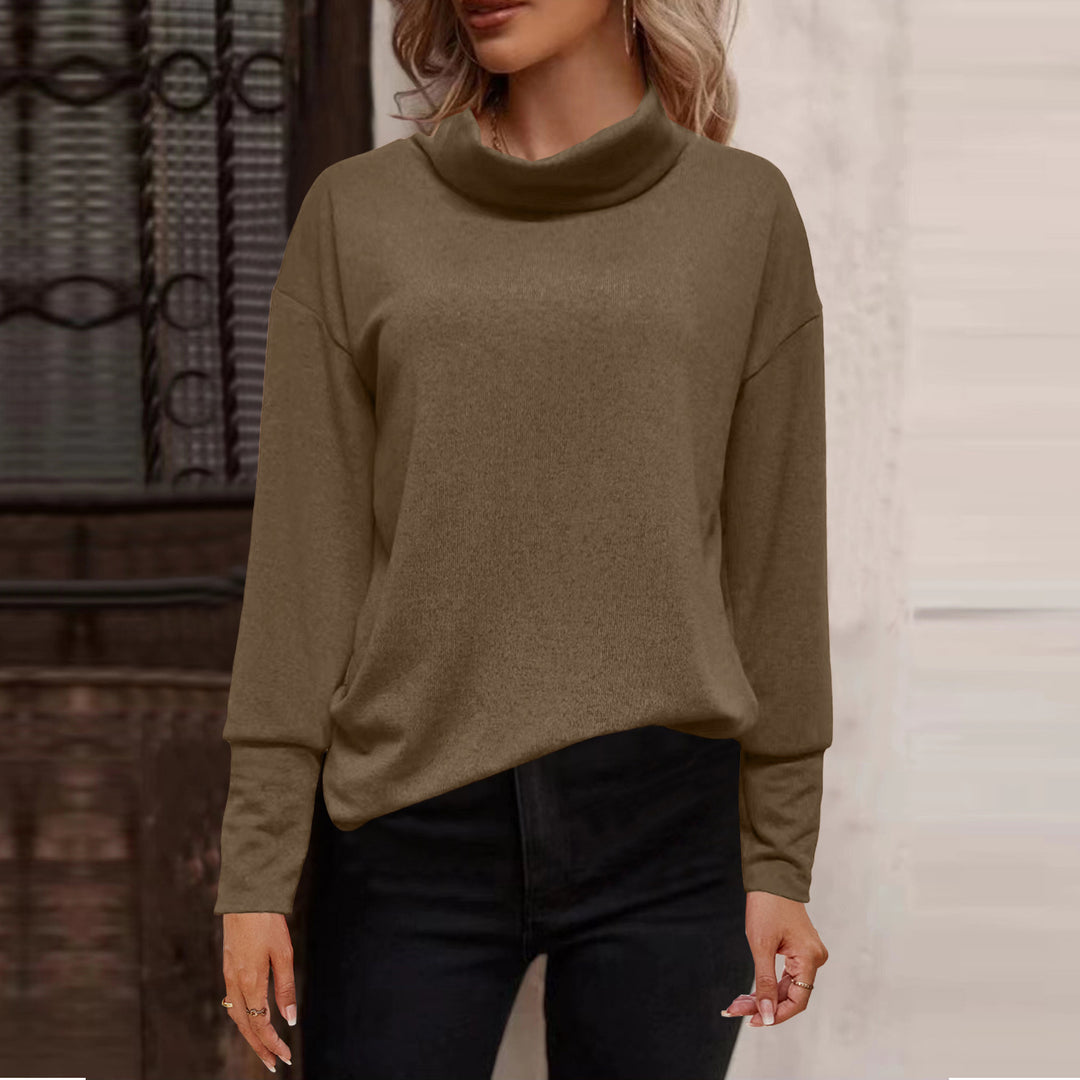 Dame afslappet sweater med rullekrave Stilla