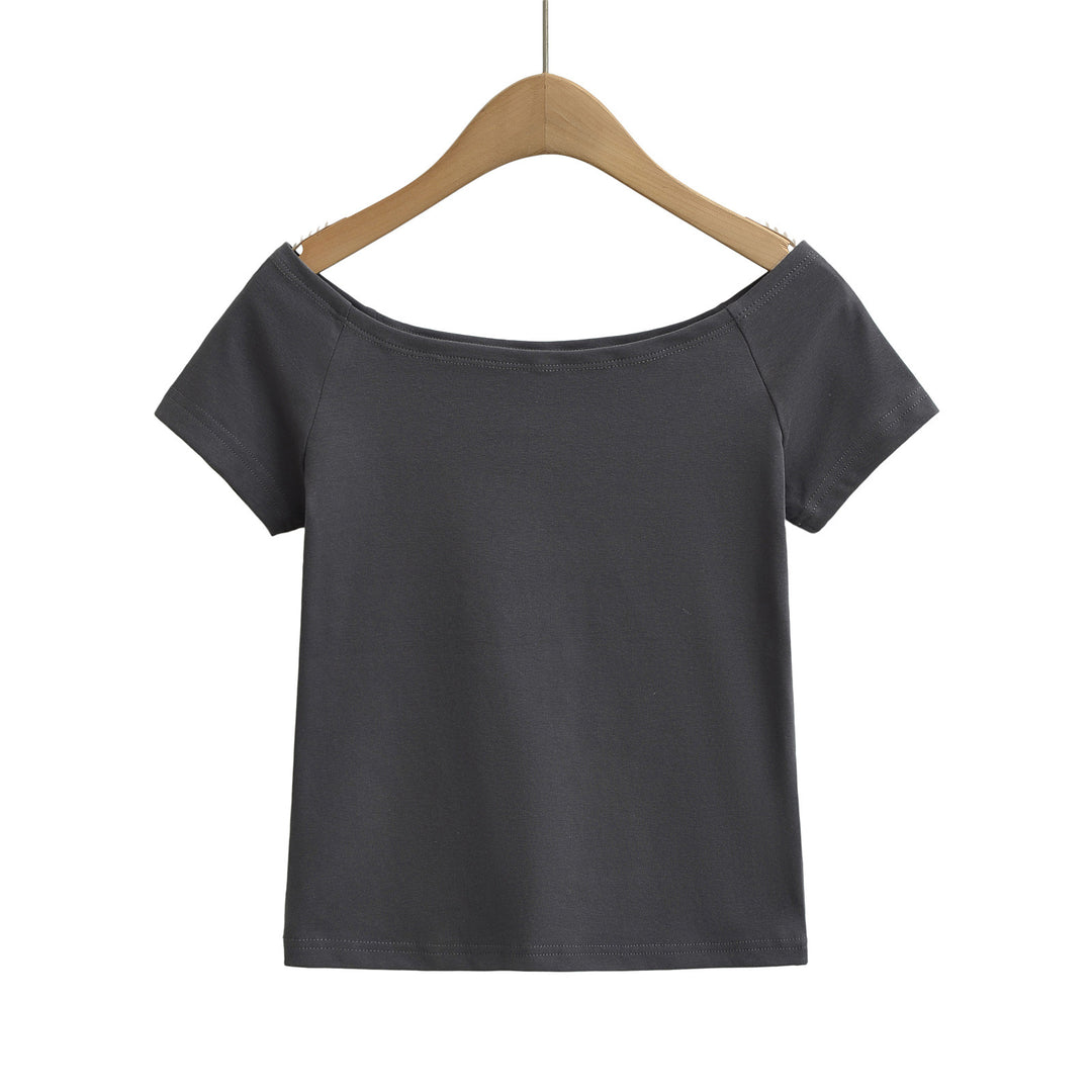 Dame afslappet Off-Shoulder T-shirt lavet af høj kvalitets bomuldsblanding Stilla
