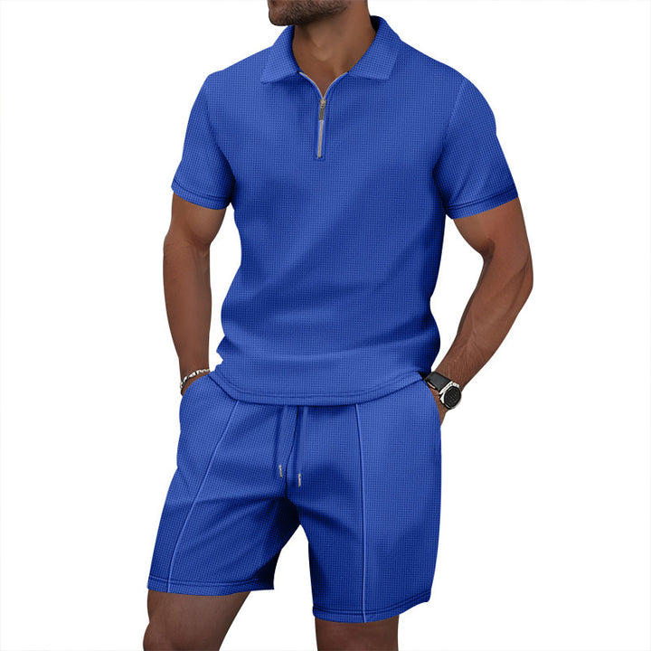 Herrer afslappet sportoutfit med standkrave og elastisk talje Stilla
