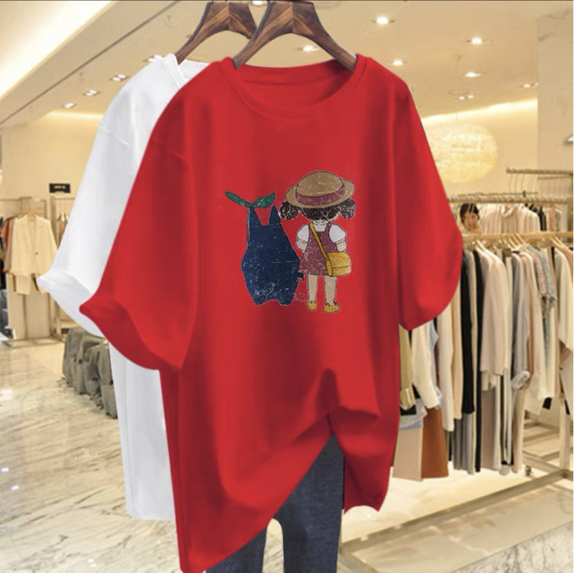 Dame T-Shirt med legende grafiktryk og afslappet snit Stilla