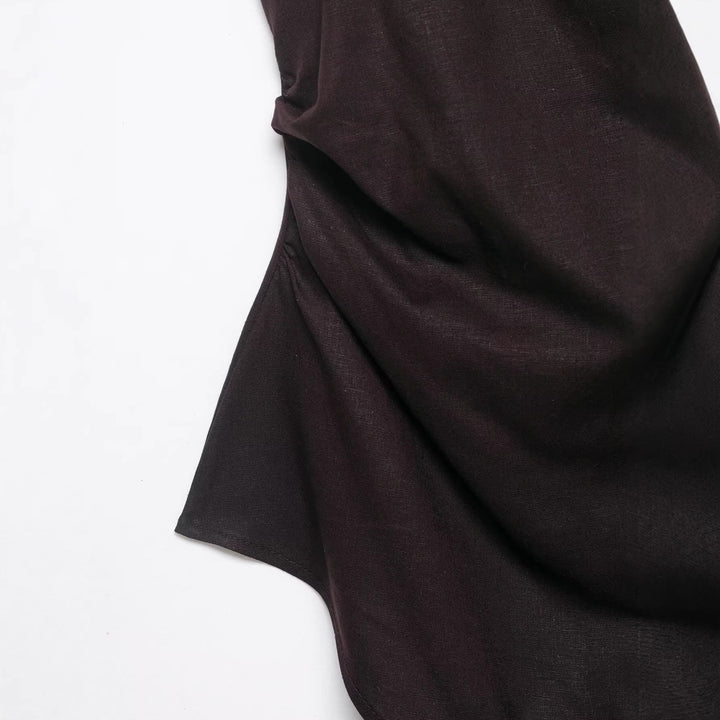 Dame asymmetrisk top med elegant drapering Skovae