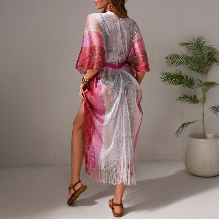 Dame Let Transparent Frynse Cover-Up Stilla