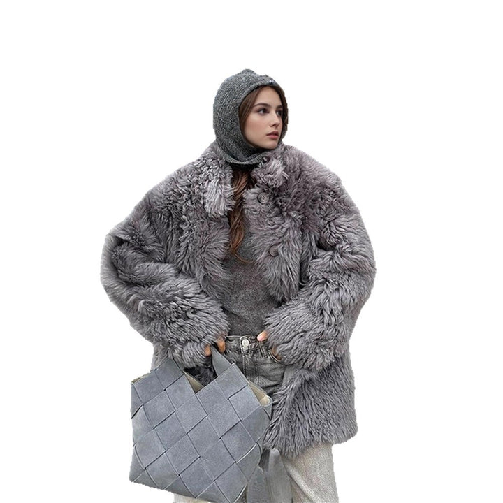 Dame luksuriøs kunstfleece-kappe Stilla