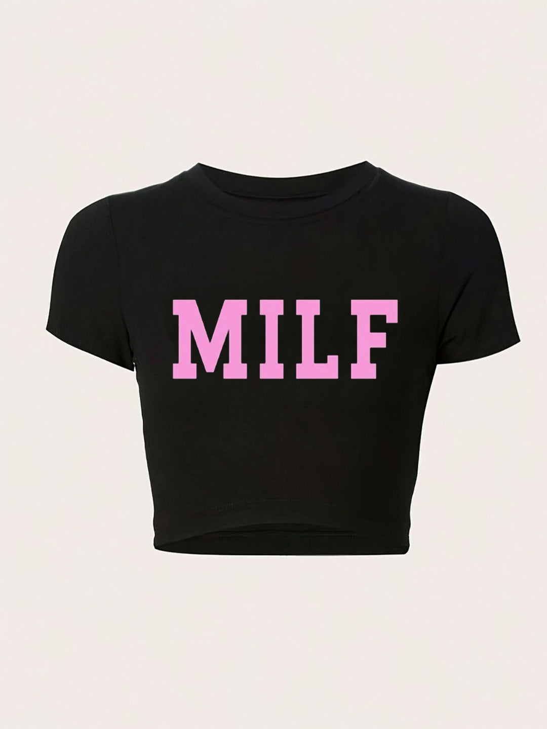 Dame Crop-T-Shirt med iøjnefaldende statement-print Skovae 1777452337