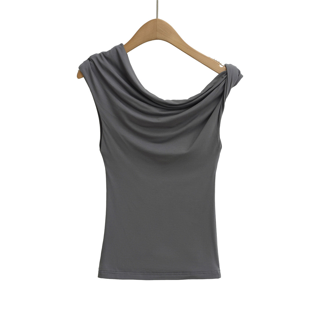 Dameoverdel med asymmetrisk skulderdesign og charmerende draperingseffekt Stilla