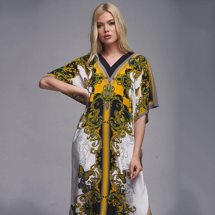 Dame Gulvlængde Kaftan med kunstnerisk Barokdesign Stilla