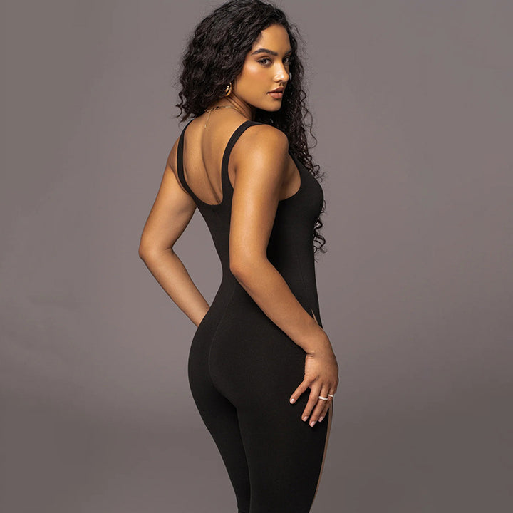 Damen Sportlicher Langarm-Overall mit seitlichen Cut-Outs und konturierendem Design Skovae