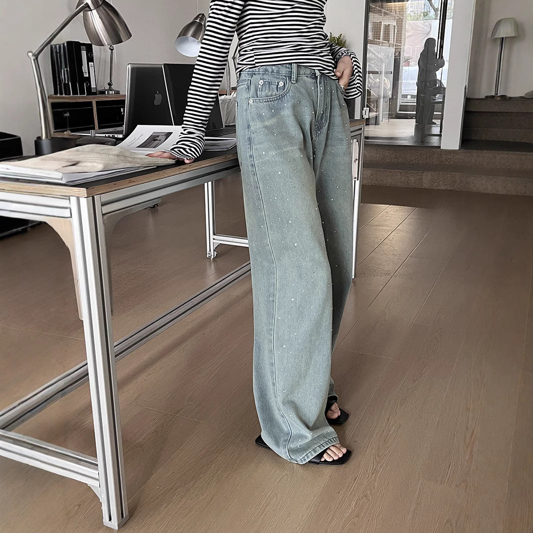 Damebukser med løs pasform og trendy distressed design Stilla