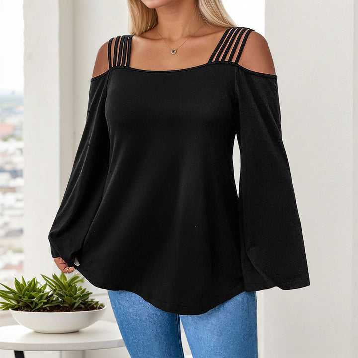 Dame skulderfri bluse med detaljeret stropdesign Stilla