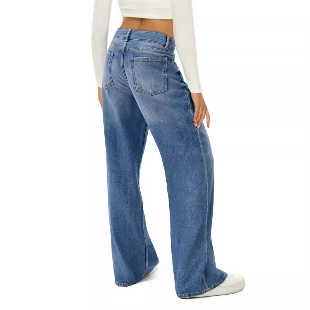Dame afslappede brede jeans i urban stil Skovae
