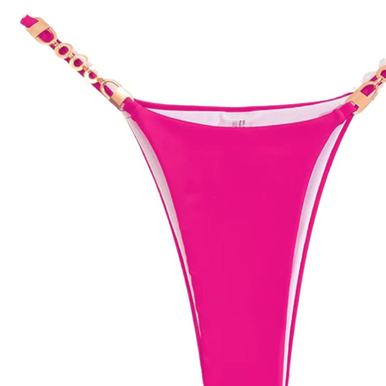 Dame Triangel-Bikini med dekorative kædedetaljer Skovae