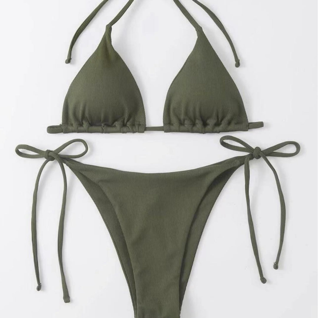 Dame triangel-bikini med justerbare snore Skovae