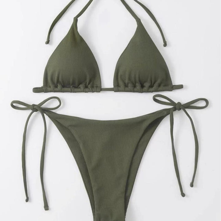 Dame triangel-bikini med justerbare snore Skovae