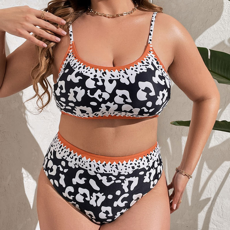 Dame Høj taljet bikini med dyreprint og sport design Skovae