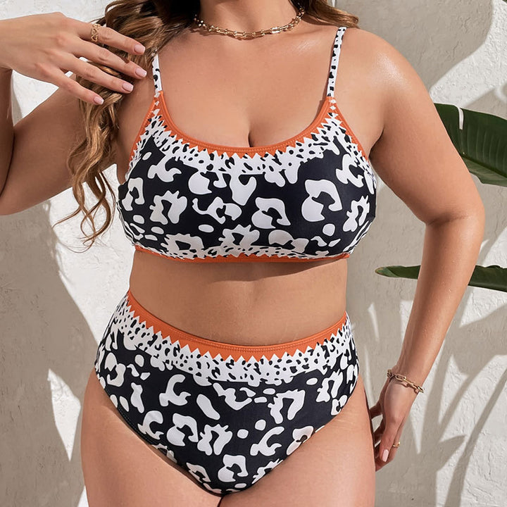 Dame Høj taljet bikini med dyreprint og sport design Skovae