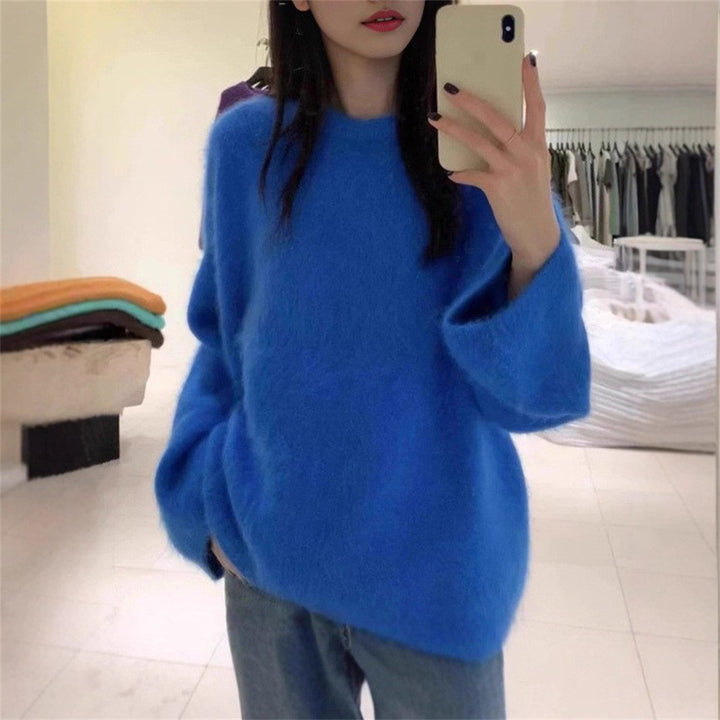Kvinders fluffy sweater med oversized skæring lavet af mohair uld Stilla