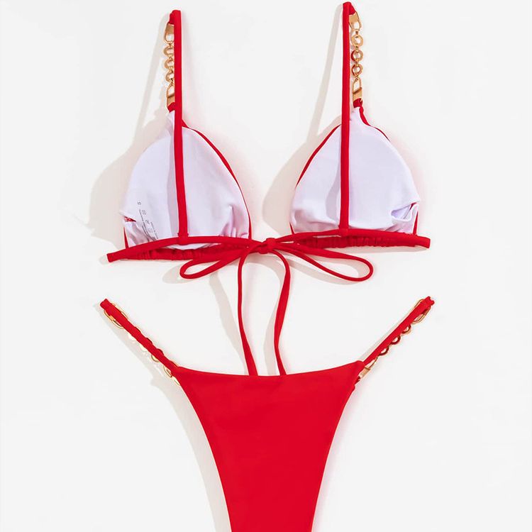 Dame Triangel-Bikini med luksuriøse kædeaccenter Skovae
